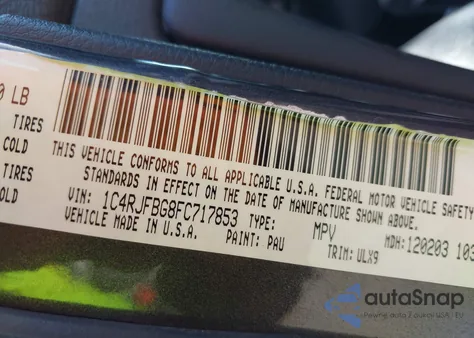 2015 Jeep Grand Cherokee Limited из США, поврежденный, VIN 1C4RJFBG8FC717853